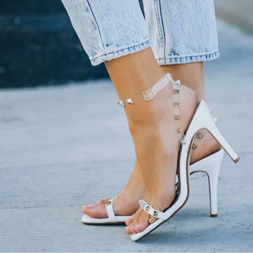VICI Olga white gold studded heels. NEVER BEEN WORN! Size 7.5 - Picture 5 of 6
